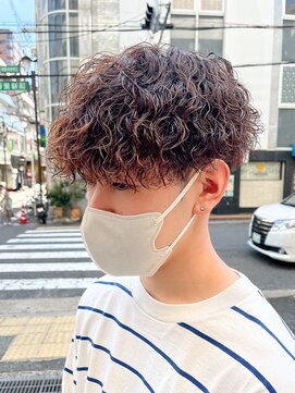 エルマーク 本山(L-MARK) シャドウパーマ/ツイストパーマ/メンズ/センターパート/波巻き