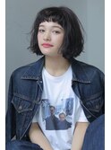 エフォートレス斜めバングハニーヘアマーメイドアッシュボブ