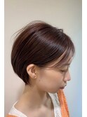 大人小顔ワンサイドショートボブ襟足スッキリ
