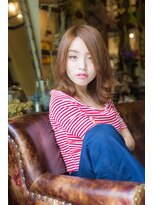 ヘアーズ ロッソ テラス(hair's ROSSO TERRACE)&nbsp;[鶴見]センターパート無造作カール ふわミディ☆[30代40代50代]