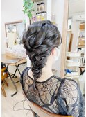 黒髪あみおろしアレンジ　【ヘアアレンジ/立川/浴衣/エクステ】
