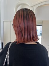 バディヘア イクス(BUDDY HAIR exx) 【大府　共和】切りっぱなしボブ　オレンジカラー