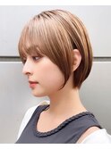 ケアブリーチ白髪ぼかしハイライト×大人ガーリーショート[立川]