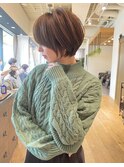 白髪ぼかしハイライト/絶壁解消/ひし形大人ショートボブ/聖