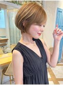 ショート×ハイライト白髪ぼかし×マチルダボブ[心斎橋]