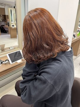 アッシュ 下北沢店(Ash) オレンジカラーのボブパーマ
