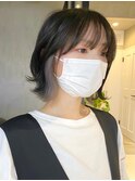 大人ショートボブショートインナーカラー丸みショートカット