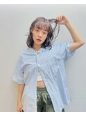 外ハネレイヤー　ボブレイヤー　くびれボブ　ウェーブパーマ