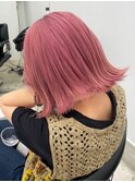 伸ばしかけでも可愛いボブのストロベリーピンクカラー【yukino】