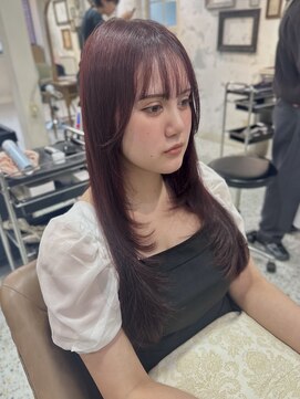 サンバイセライロ 千葉(SAN. by celilo) ワインレッド/ロングレイヤー/ボルドーカラー【momoka】