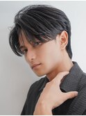 スーツ短髪ツーブロック束感モテる黒髪シークレットパーマ流行