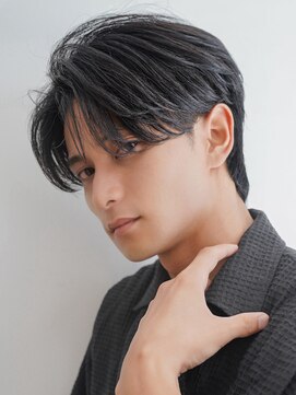 カライング(ing) スーツ短髪ツーブロック束感モテる黒髪シークレットパーマ流行