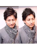 トリム 渋谷(trim.)&nbsp;サーフカール/刈り上げセンターパート/ブルーブラック[渋谷]