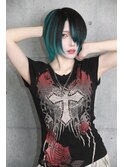 黒×緑ショートカット~!!