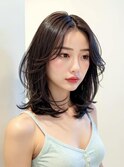 韓国ヘア/透明感カラー/小顔に見せる顔まわりカット/ミディアム