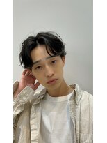 ノットバイベル 大宮(knot by belle)&nbsp;サーフカール/刈り上げセンターパート/大宮/ブルーブラック