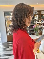 ビファインクーアヴェダ(Be fine coo AVEDA)&nbsp;明るめブラウン　レイヤーパーマ　ウルフパーマ/
