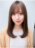 ブリーチなし透明感カラーマロンブラウン髪質改善夏カラー