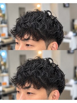 ゼロスバーバー(0's BARBER SHOP) 束感無造作ツイストスパイラルパーマ人気流行立体感メンズ