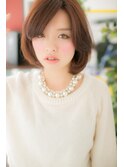 黒髪andほんのりブラウンでも、柔らか可愛いボブ♪a