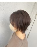 ショートマッシュ グレージュ くせ毛ショート
