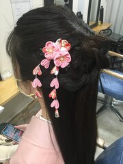 卒業式　成人式　ヘアセット