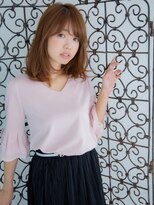 フラミューム たまプラーザ(flammeum)&nbsp;エアリーボブ×オレンジブラウン【フラミュームたまプラーザ】