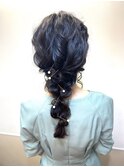結婚式お呼ばれヘア　編み下ろし