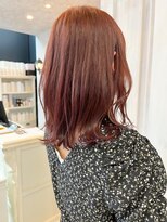 キャアリー(Caary)&nbsp;福山市美容室Caary人気 冬カラーピンクブラウン柔らかセミディ