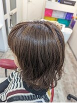 ピンク(PINK)&nbsp;白髪ぼかしハイライトカラーのバーマスタイル!