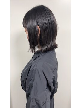モリオフロムロンドン 原宿本店(morio from London) 【morio原宿】外はねボブ 黒髪 前髪あり