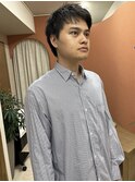 メンズカット　波巻き　ツイスパ　韓国風　センターパート