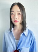 姫カットの切りっぱなしボブ/パッツンボブ/韓国ボブ