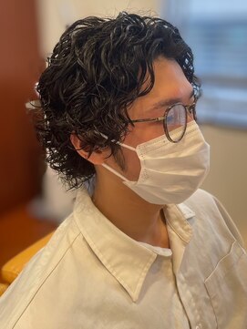 スカイ 亀戸店 (sky) ハイライト/マッシュパーマ/アッシュブラック<理容室>[亀戸]