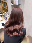 【Hono/STYLE藤沢】ツヤサラブリーチなしボルドーカラー