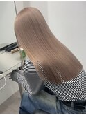 韓国ヘア顔周りレイヤーミルクティーベージュグレージュカラー
