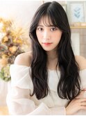 韓国風巻きシースルーバングゆるふわロングc6川口