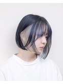 インナーカラー#切りっぱなしボブ#ケアブリーチ#ダブルカラー