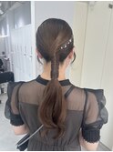 タイトヘアセット/アップヘア/ローポニー/結婚式ヘアセット
