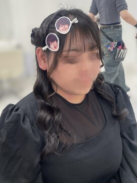 ひつじヘア/ハーフアップ/ハーフツイン/ヘアセット/渋谷/前髪