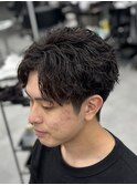 縦落ちパーマ/ツイスパ/センターパート/メンズパーマ