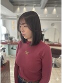 ロングボブにシースルーバングと顔周りレイヤー