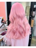 原宿　ホワイトピンクカラー　ロングレイヤー　ケアブリー2回