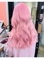 プネル(punel) 原宿 ホワイトピンクカラー ロングレイヤー ケアブリー2回