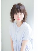 韓国風 小顔見え 大人可愛い 上品 切りっぱなし外ハネボブ