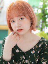 カバーヘア ブリス 川口(COVER HAIR bliss)&nbsp;オレンジブラウン☆韓国風小顔外ハネボブディa川口10代20代30代