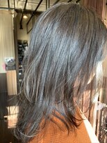 ヘアーエヌプラス (HAIR N+) レイヤーロング・ボブ外ハネ巻＆ミックス巻き　グレーベージュ