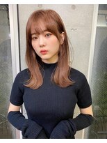 リコバイアフロート(riko by afloat)&nbsp;韓国くびれヘア/ぱっつん前髪/ピンクブラウン/髪質改善