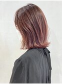セピアラベンダー_グレージュカラーボブウルフ_ba392582