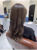 透明感マット×ウェーブ巻き